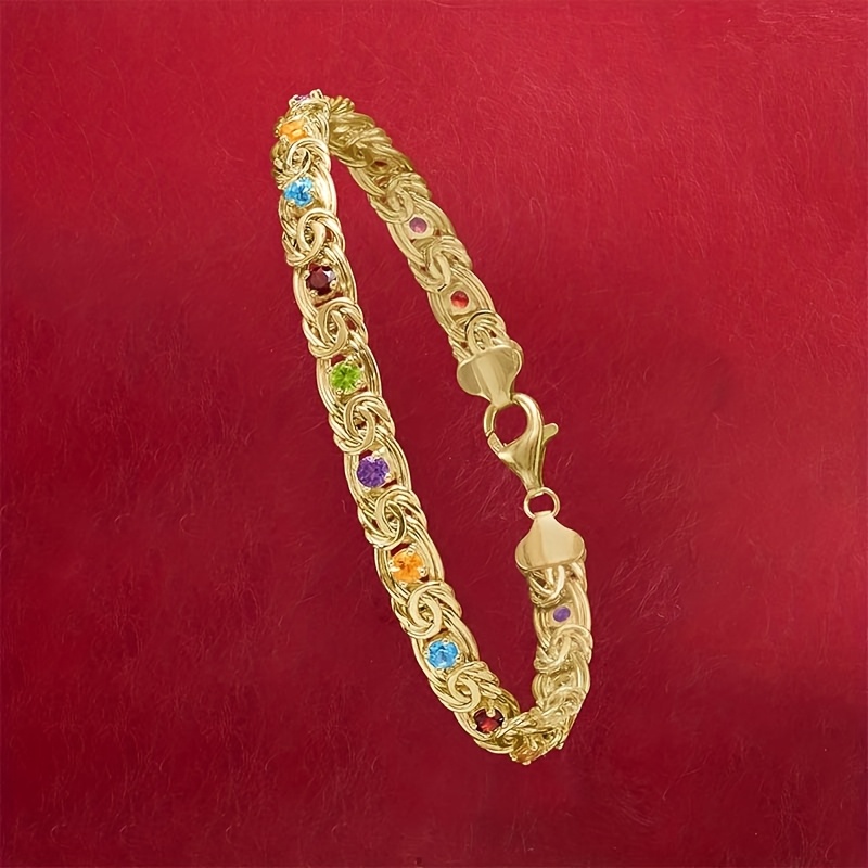 Golden Stone Byzantine Bracelet Adjustable Length Unexpected Gift